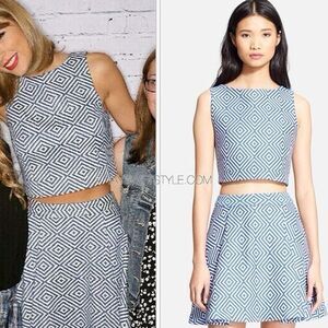 Alice & Olivia Jacquard Skirt Blue as worn by Taylor Swift Size 4